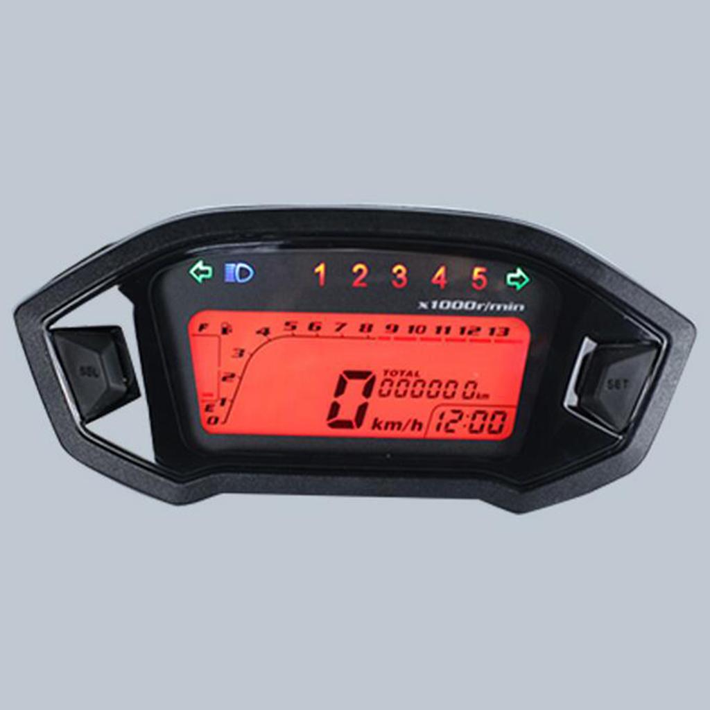Motorcycle Gear Indicator - Digital Motorcycle Speedometer with Odometer Tachometer