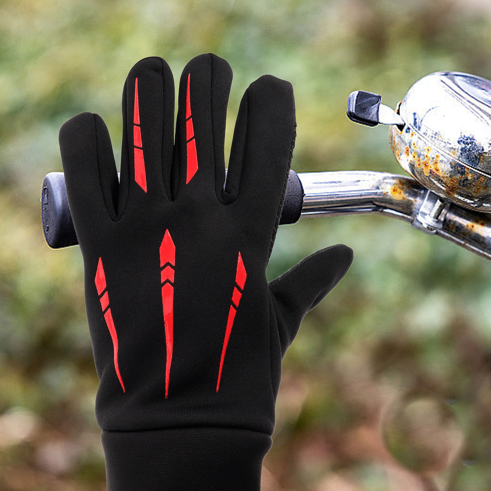 Motorcycle Gear Gloves - Windproof Waterproof Motorcycle Gloves Red Touchscreen