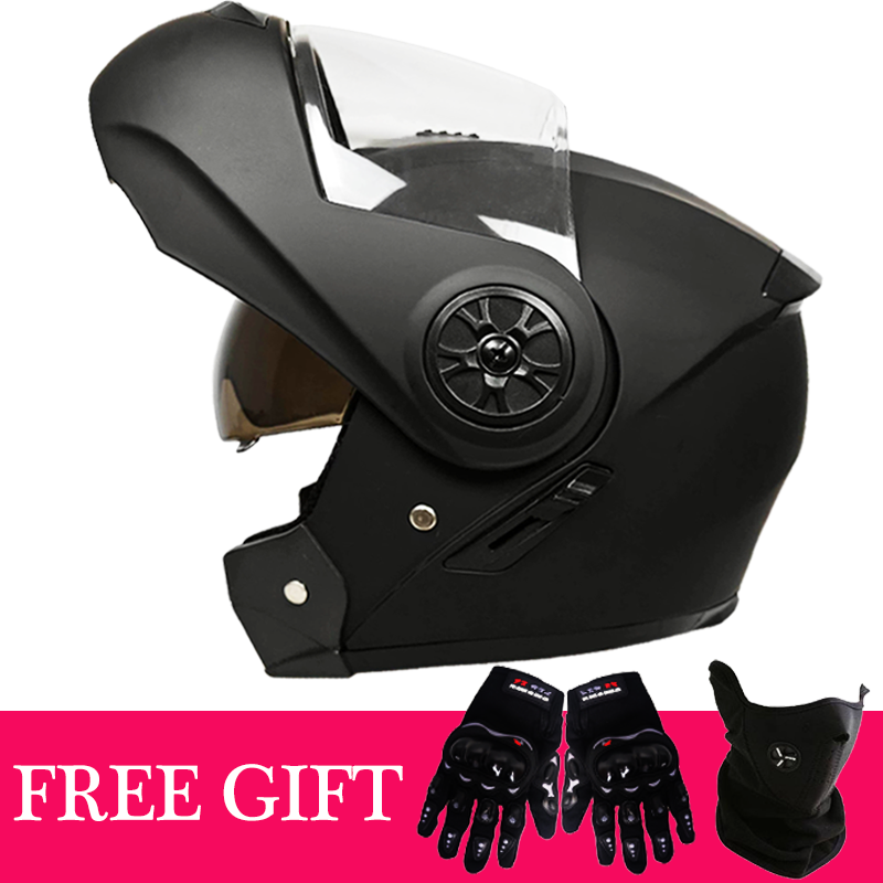 Flip Up Motorcycle Helmet with - Motorcycle Gear Gloves avaliação e preço