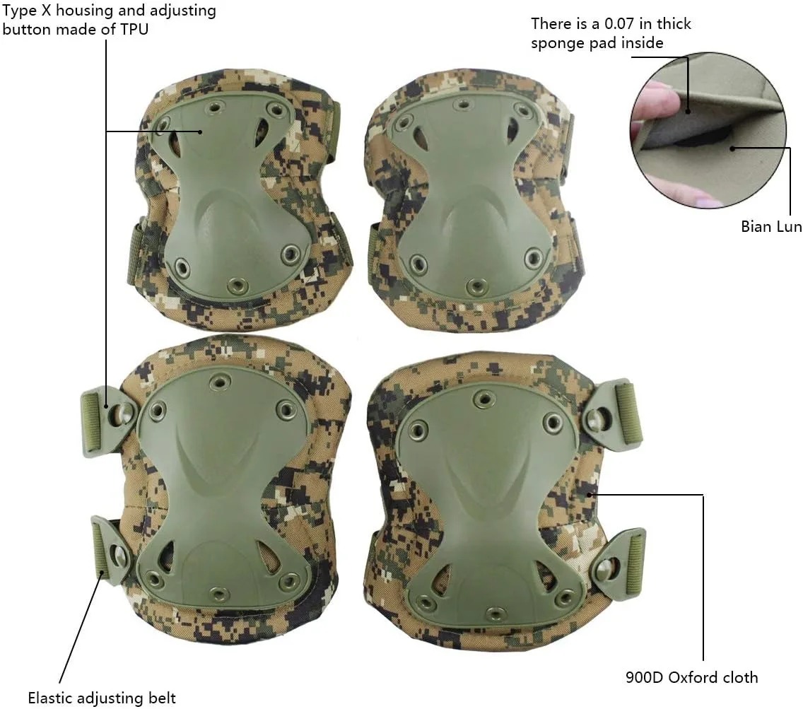 4PCS Tactical Knee Elbow Pads, - Knee Guard Hard avaliação e preço