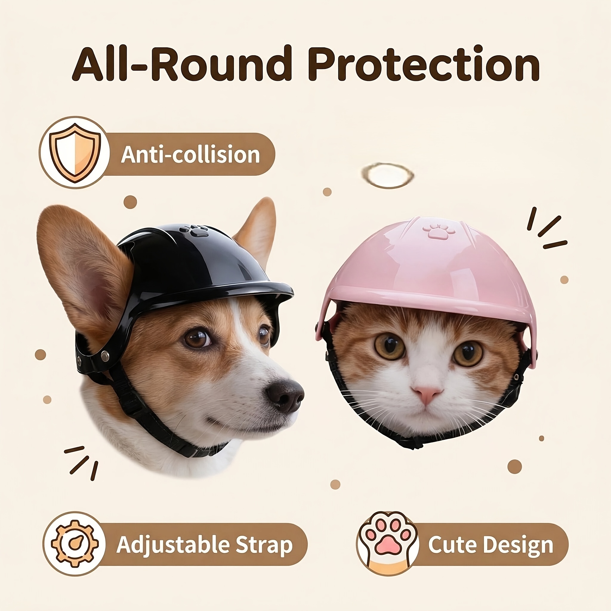 Pet Head Ears Helmet Hat, Moto - Motorcycle Gear For Dogs avaliação e preço