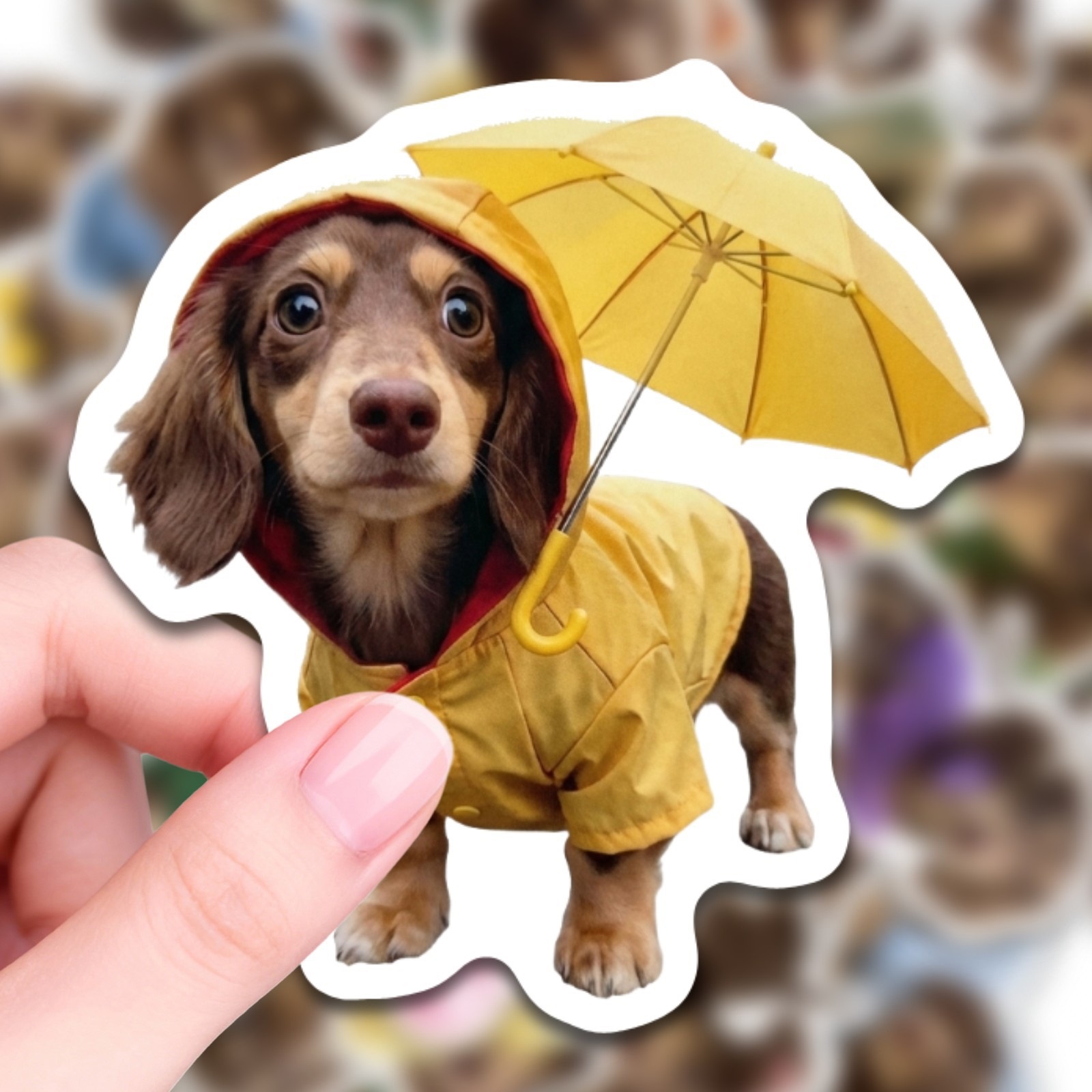 50 Pcs HD Cute Dachshund Stick - Motorcycle Gear For Dogs avaliação e preço