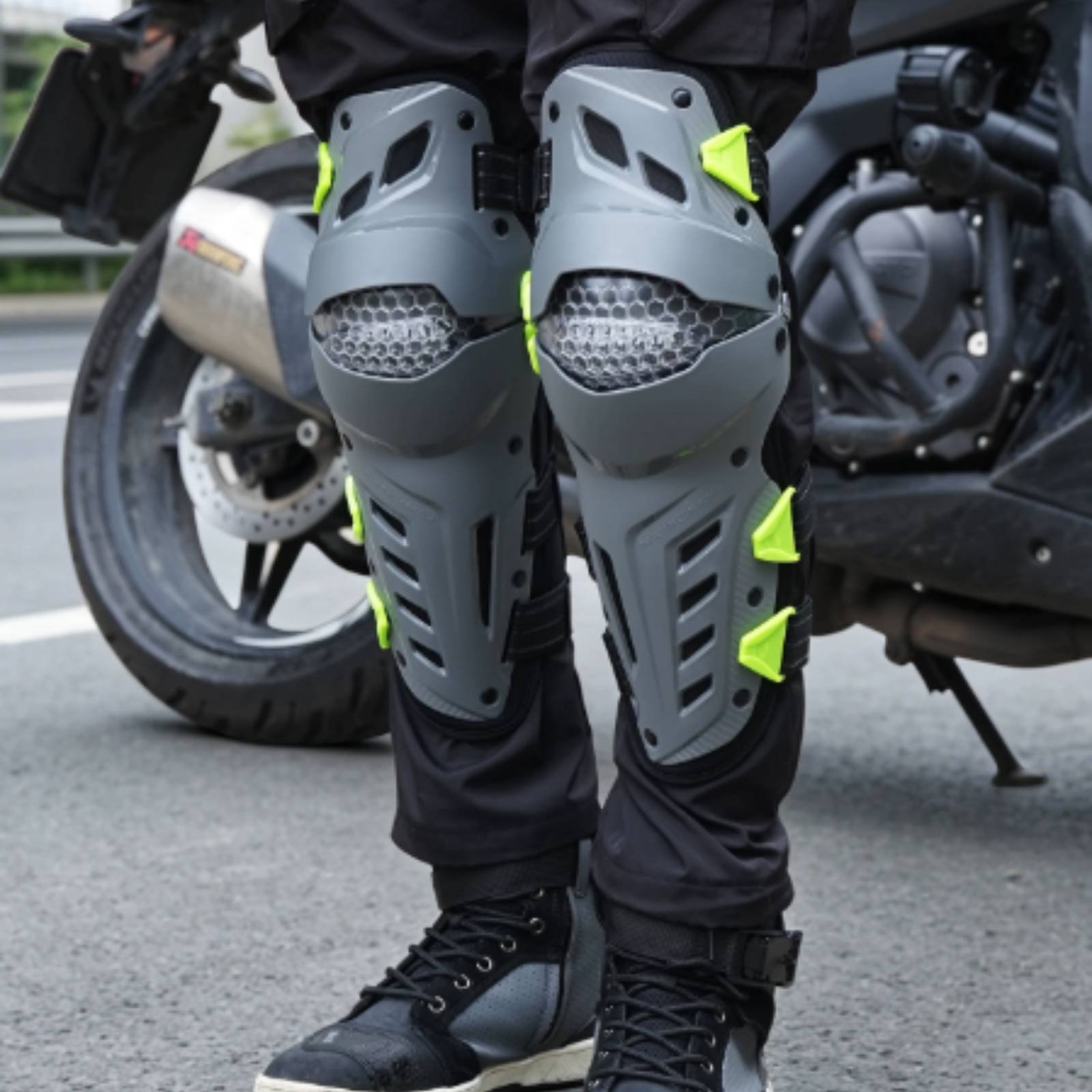 Motorcycle Knee Pads Anti-Fall - Knee Guard Hard avaliação e preço