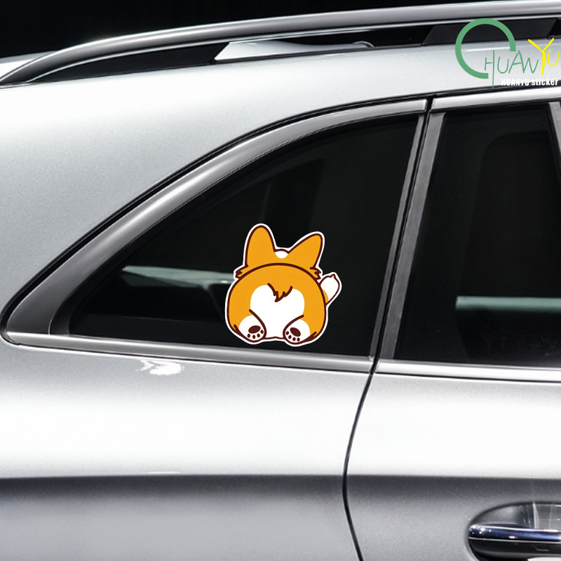 Car Cartoon Car Sticker Corgi  - Motorcycle Gear Helmets avaliação e preço