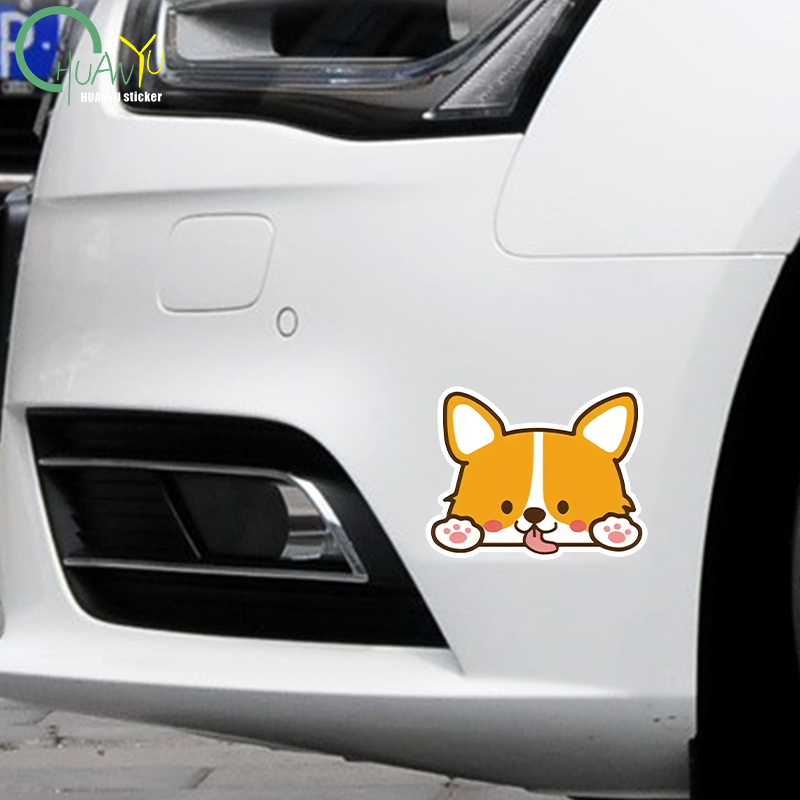 Car Cartoon Car Sticker Corgi  - Motorcycle Gear Helmets avaliação e preço