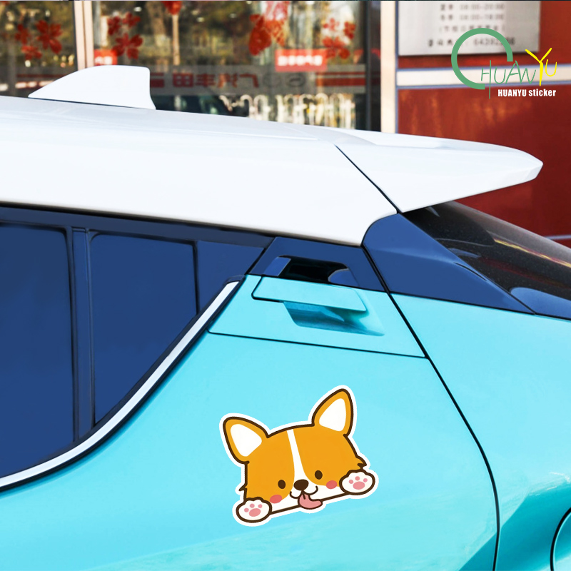 Car Cartoon Car Sticker Corgi  - Motorcycle Gear Helmets avaliação e preço