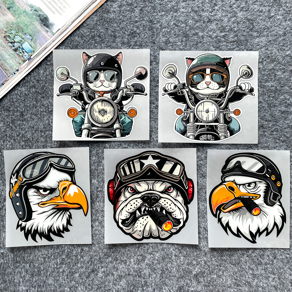 Retro Eagle/Cat/Dog Sticker Re - Motorcycle Gear For Dogs avaliação e preço